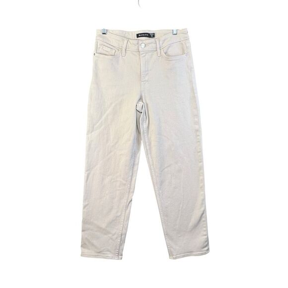 Athleta Women's Size 8 Beige neutral Flex Straight Cropped High Rise Jeans - Picture 2 of 16